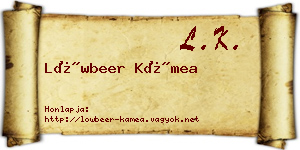 Löwbeer Kámea névjegykártya